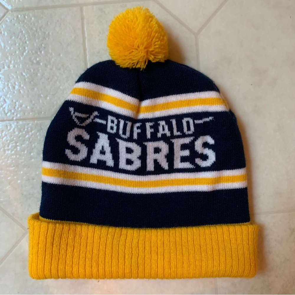 Buffalo Sabres Labatt Knit Beanie with Pom. Unisex